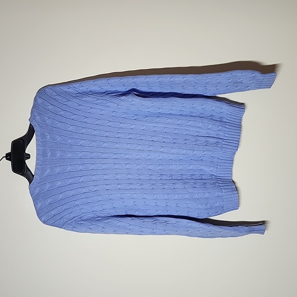 Vintage Ralph Lauren Sport periwinkle blue cable knit sweater crewneck preppy - Picture 8 of 8